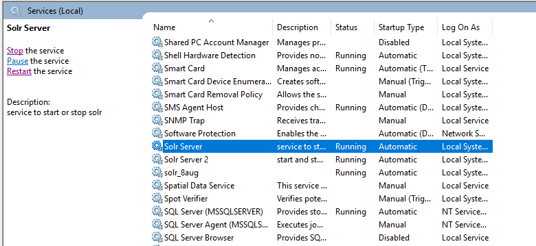 Remove existing solr service using nssm