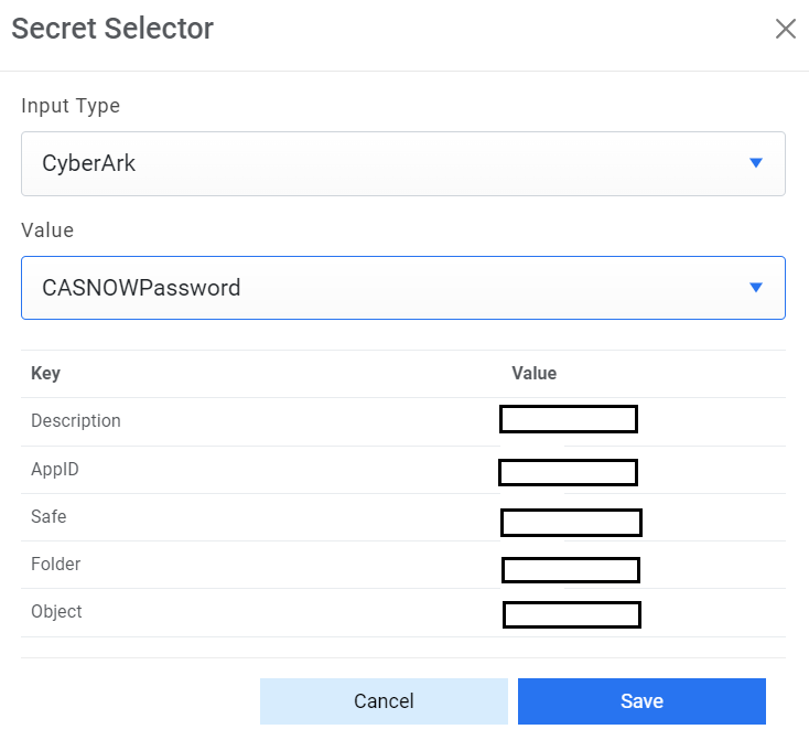 A screenshot of a computer secret selection Description automatically generated