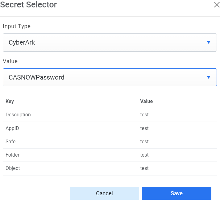 A screenshot of a computer secret selection Description automatically generated