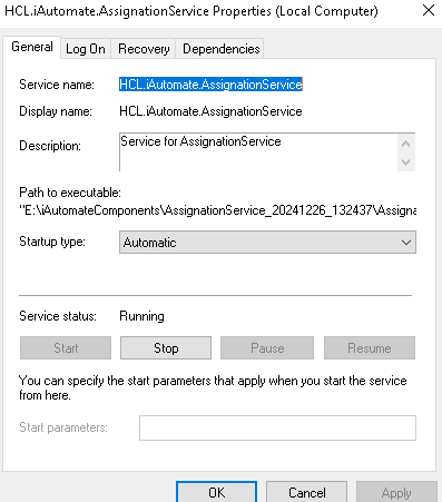 A screenshot of a service Description automatically generated