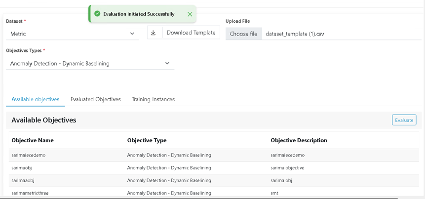 Evaluate Action in AI Algorithm (Upload CSV File)