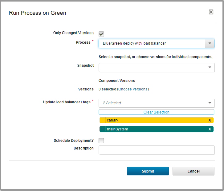 Requesting a process and selecting the tags to use in the For Each Tag step
