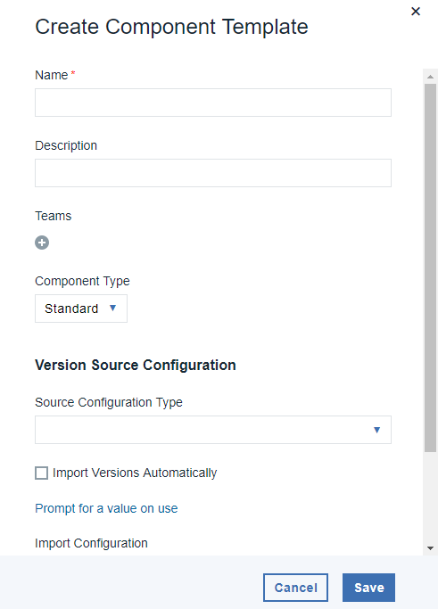 The Create Component window