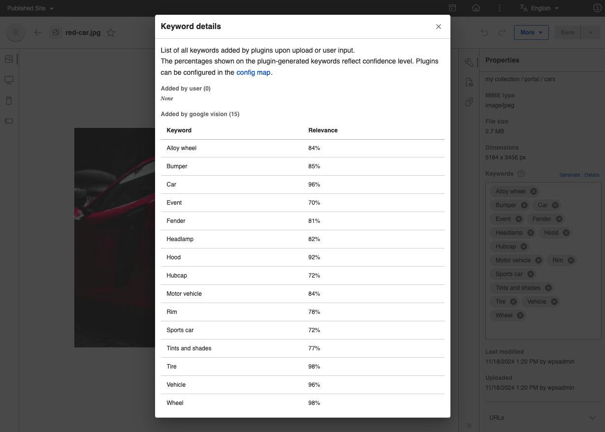 Keyword screen