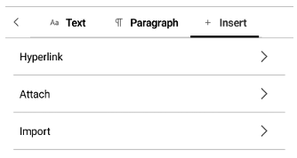 insert actions edit toolbar