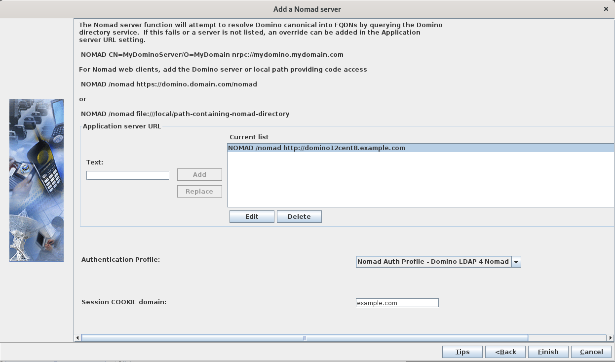 adding a domino server to nomad