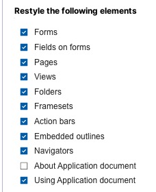 list displaying options for restyle elements