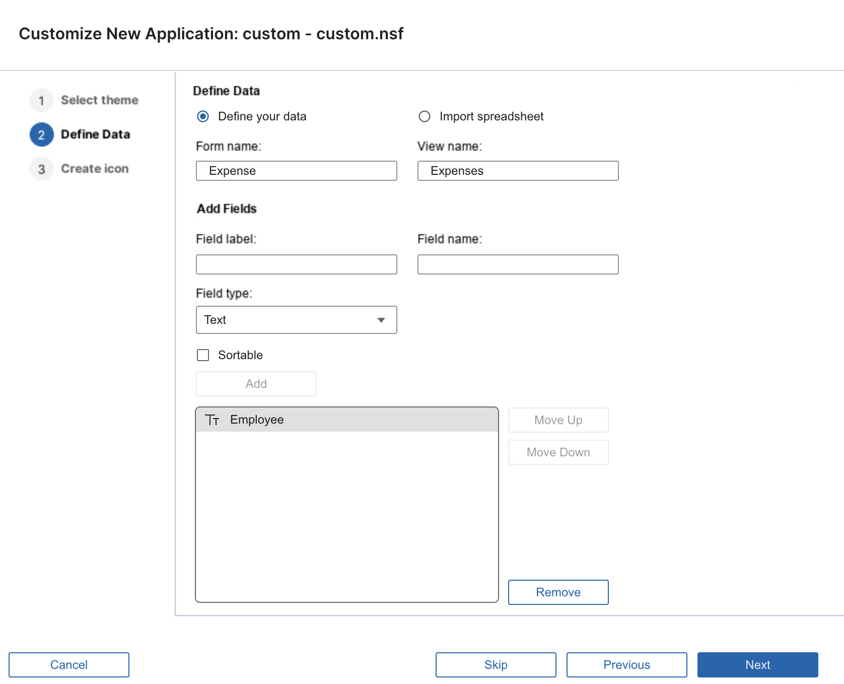 Customize new application