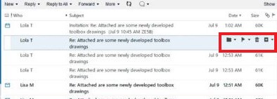 inbox action toolbar