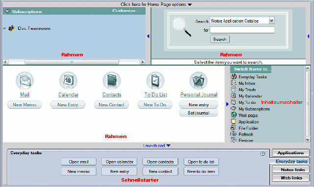 Startseite mit Rahmen