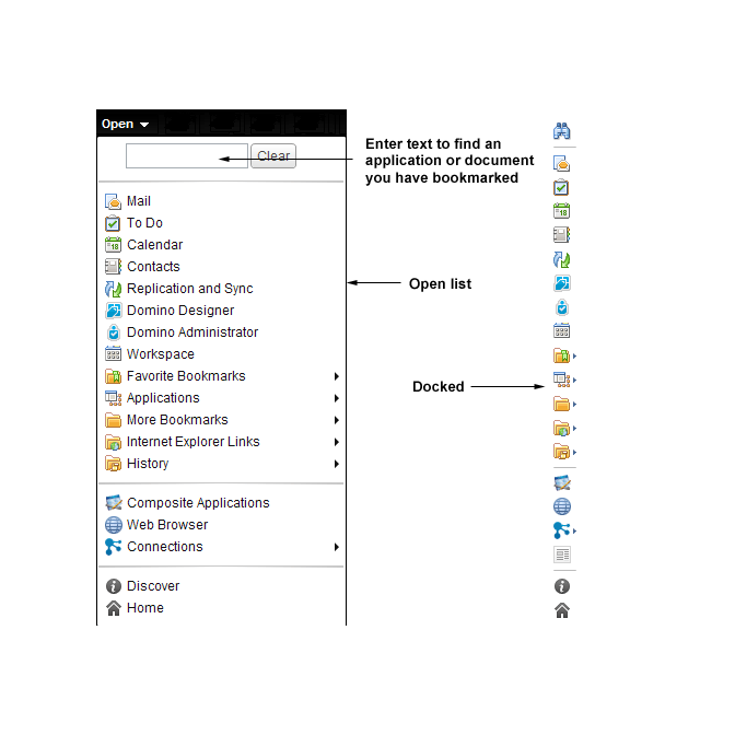 Open list in open mode and docked