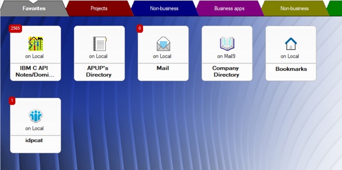 Espace de travail affichant des applications