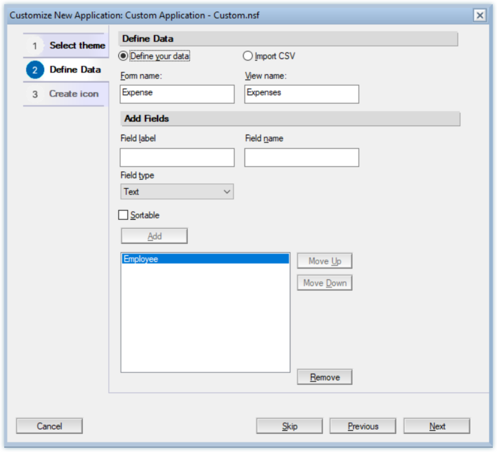 Customizing new application window image where you define theme.
