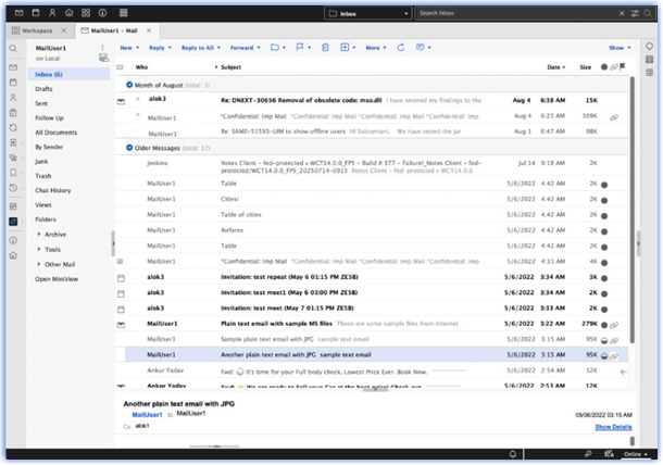 This image the example of mail enhancement of the user interface.