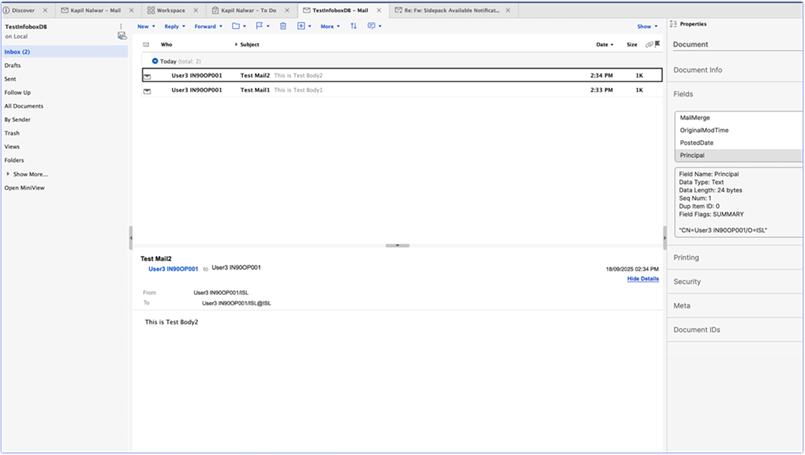 this image shows the Properties panel from the right shelf of the Notes Interface