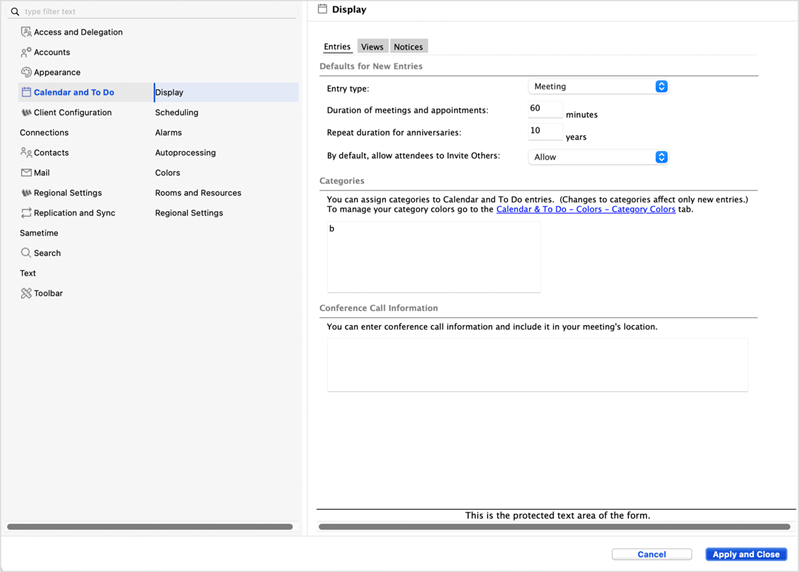 New Preferences dialog showing 2 columns with icons beside text labels, Also shows side panels