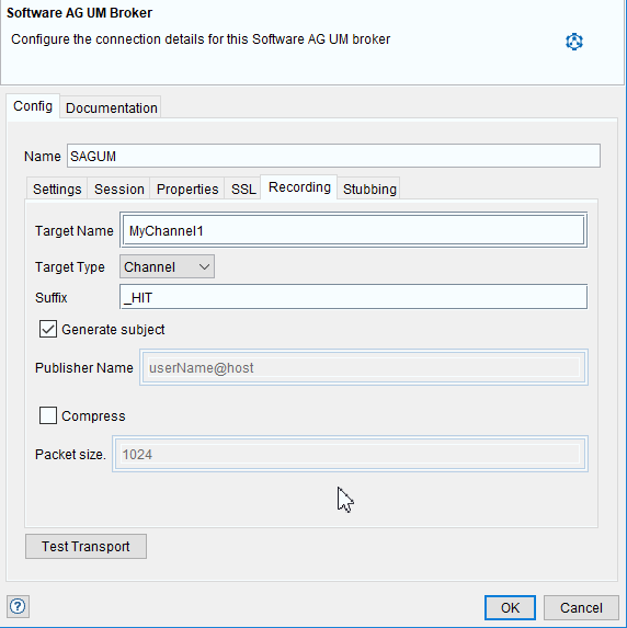 Software AG Universal Messaging Broker transport configuration