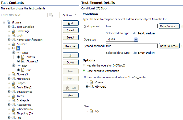 test items copied under else statement