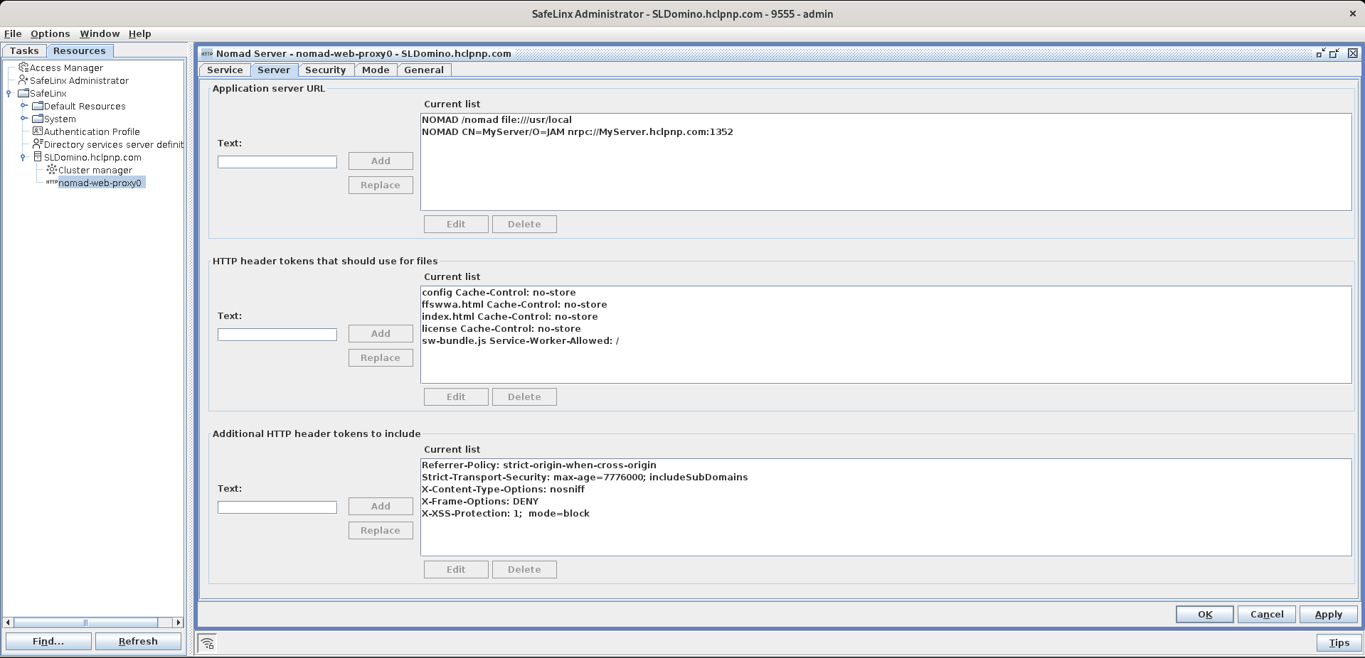 Configure HTTP response headers