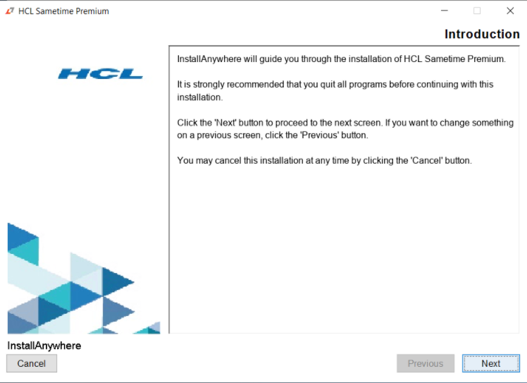 Install program introduction window