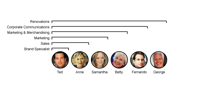 Diagram showing the Renovations user group hierarchy