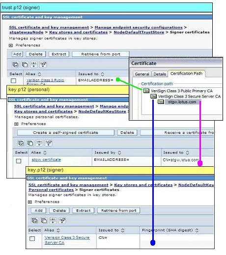 Certificate path showing intermediate certicate