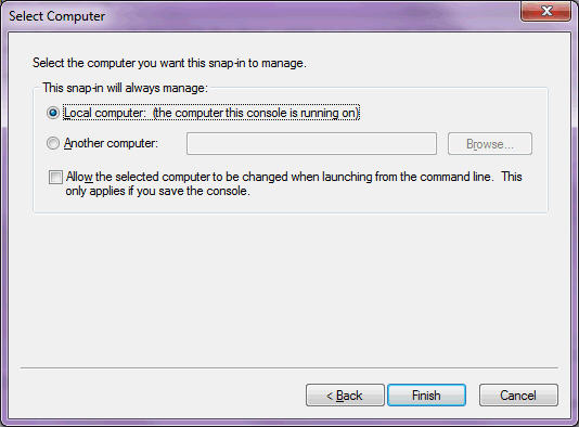 Select Computer dialog