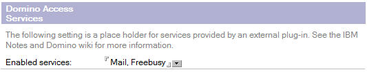 Domino Access Services with Mail and Freebusy services selected