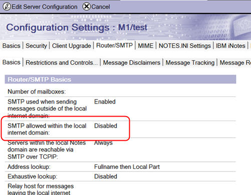 SMTP configuration setting