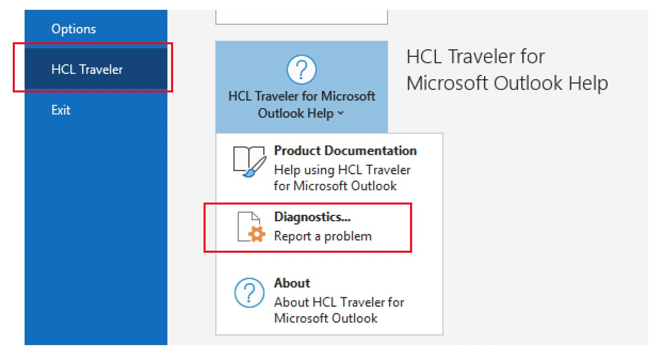 Diagnostics and reporting a problem image