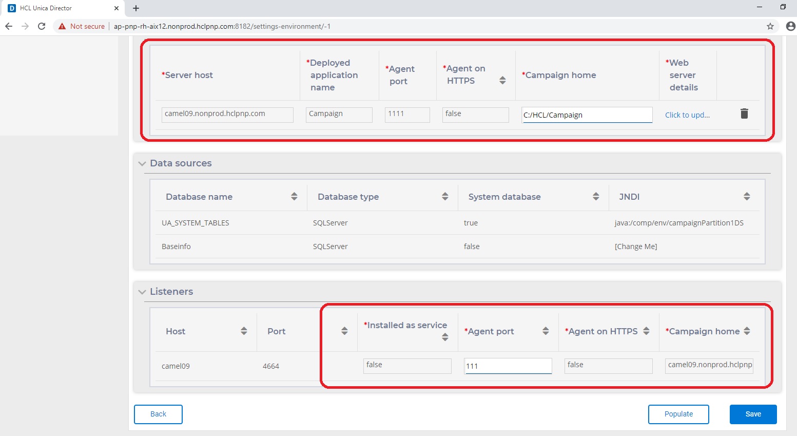 Web Server Details