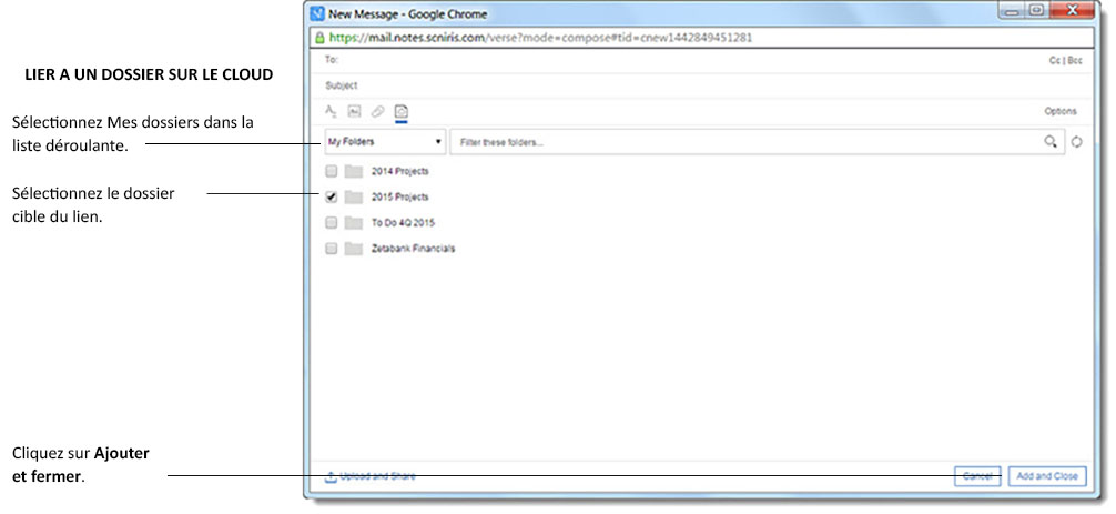 Lier à un dossier dans Connections