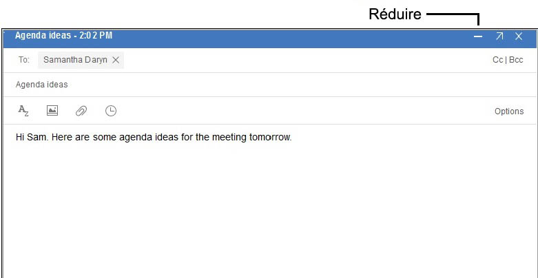 Symbole de réduction pour réduire un nouveau message
