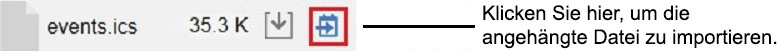 Symbol "Kalender importieren" für Anhang