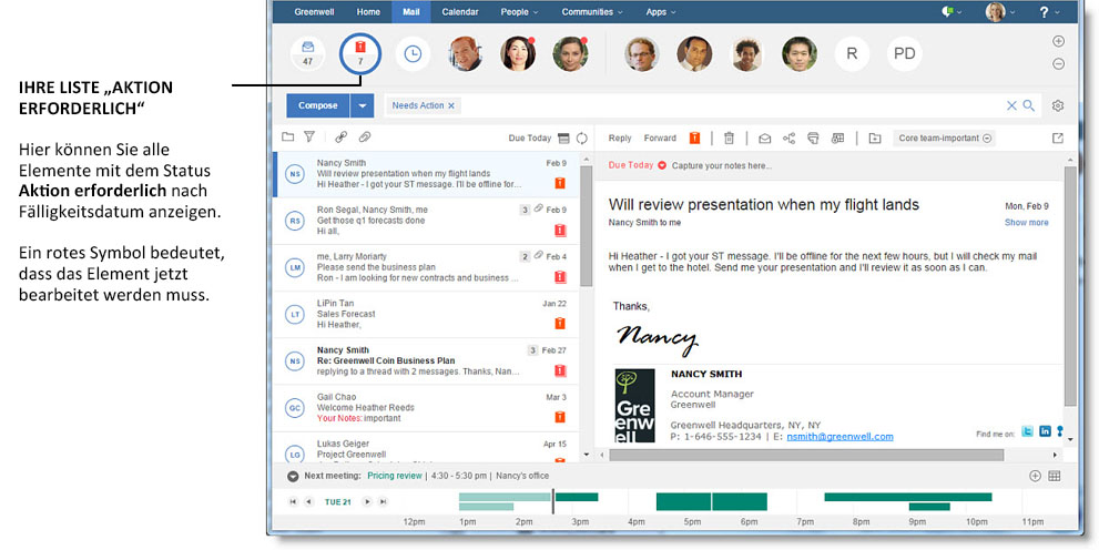 Zeigen Sie alle mit Aktion erforderlich markierten Nachrichten an