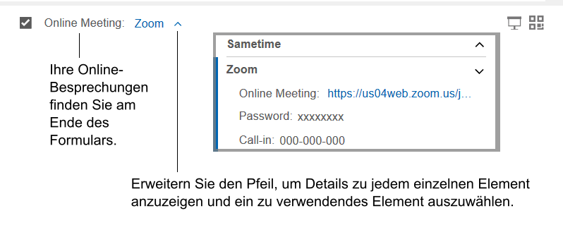 Informationen zur Onlinebesprechung