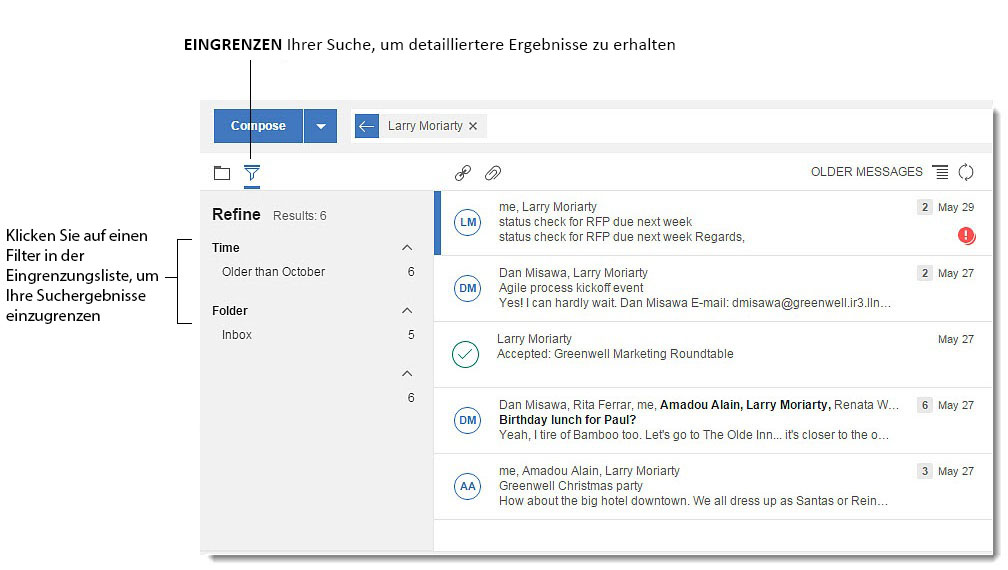 Verfeinerung Ihrer Suchergebnisse