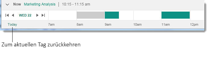 Die Schaltfläche "Heute" in der Kalenderleiste