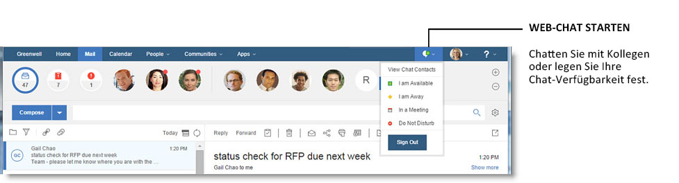 Verfügbarkeit für Chat