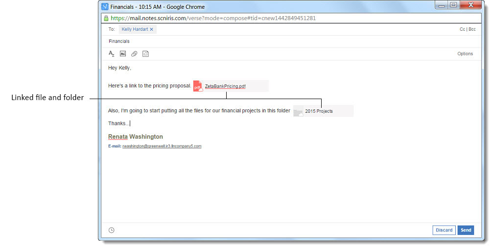 Archivo y carpeta vinculados