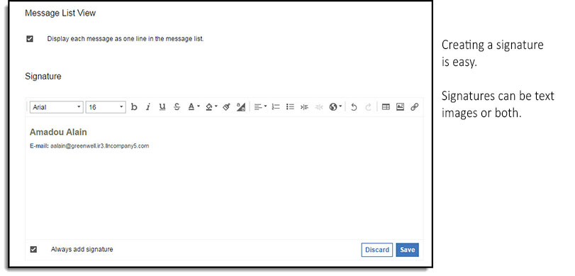 メール署名の追加