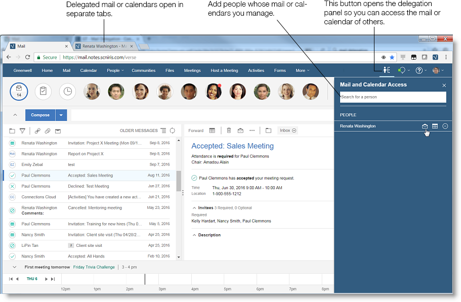 导航栏按钮将打开授权面板，您可以在其中添加名称。将在单独的浏览器选项卡中打开邮件帐户。