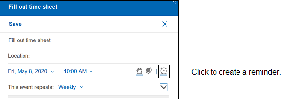Erinnerungsformular für Kalender