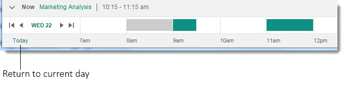 Die Schaltfläche "Heute" in der Kalenderleiste