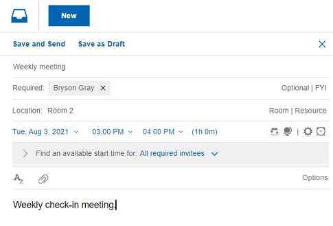 formulaire de nouvelle réunion