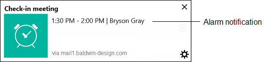 Notificaciones emergentes de alarma