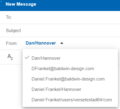 enviado desde la lista desplegable