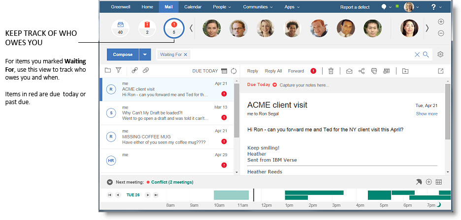Vea todos los mensajes marcados como En espera.