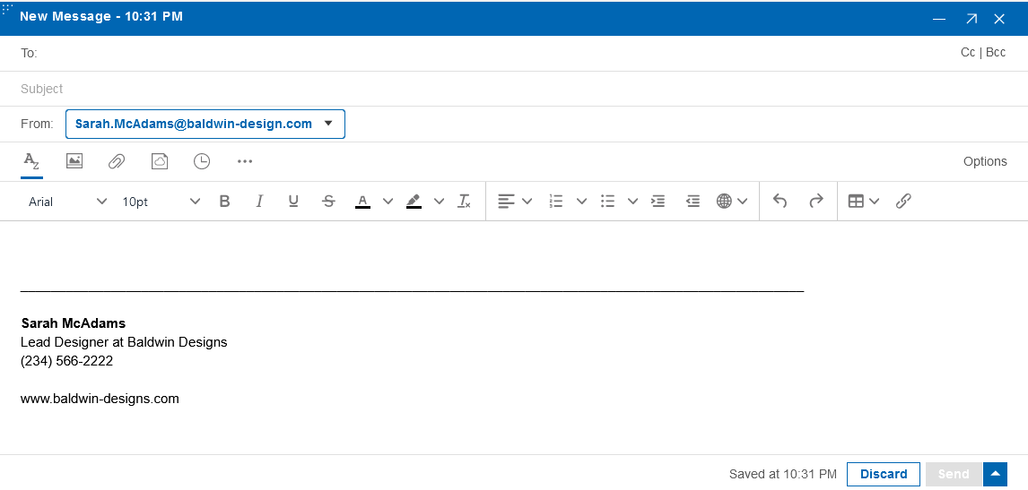 TinyMCE editor toolbar for Compose and Signature preference.