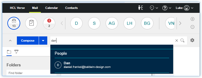 This image shows the executive's administrator sent view.